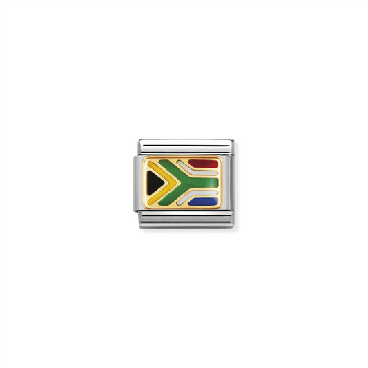 Composable Classic Link 030237/03 South Africa Flag in 18k Gold