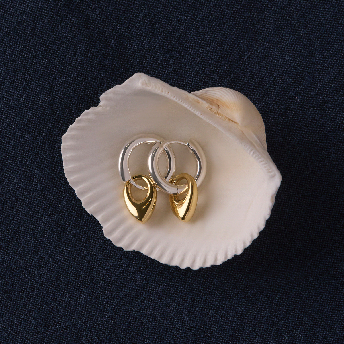 Petal Huggie Earring - 2 Tone