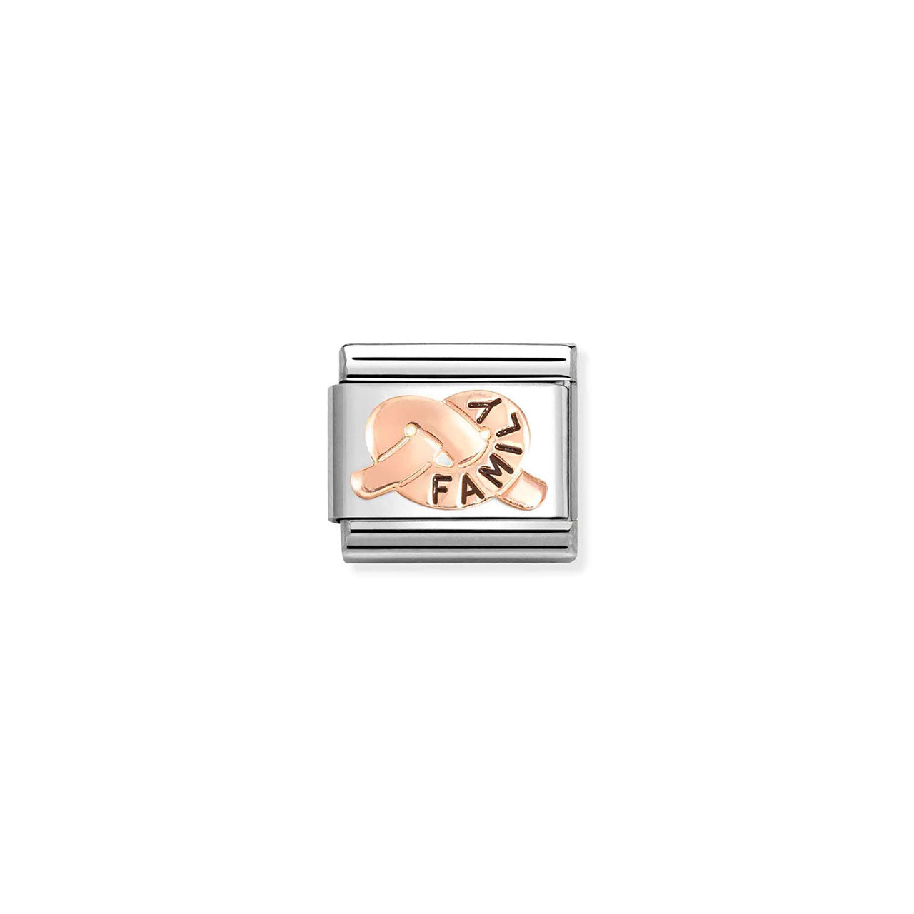 Composable Classic Link 430202/37 Family Knot 9K Rose Gold And Black Enamel