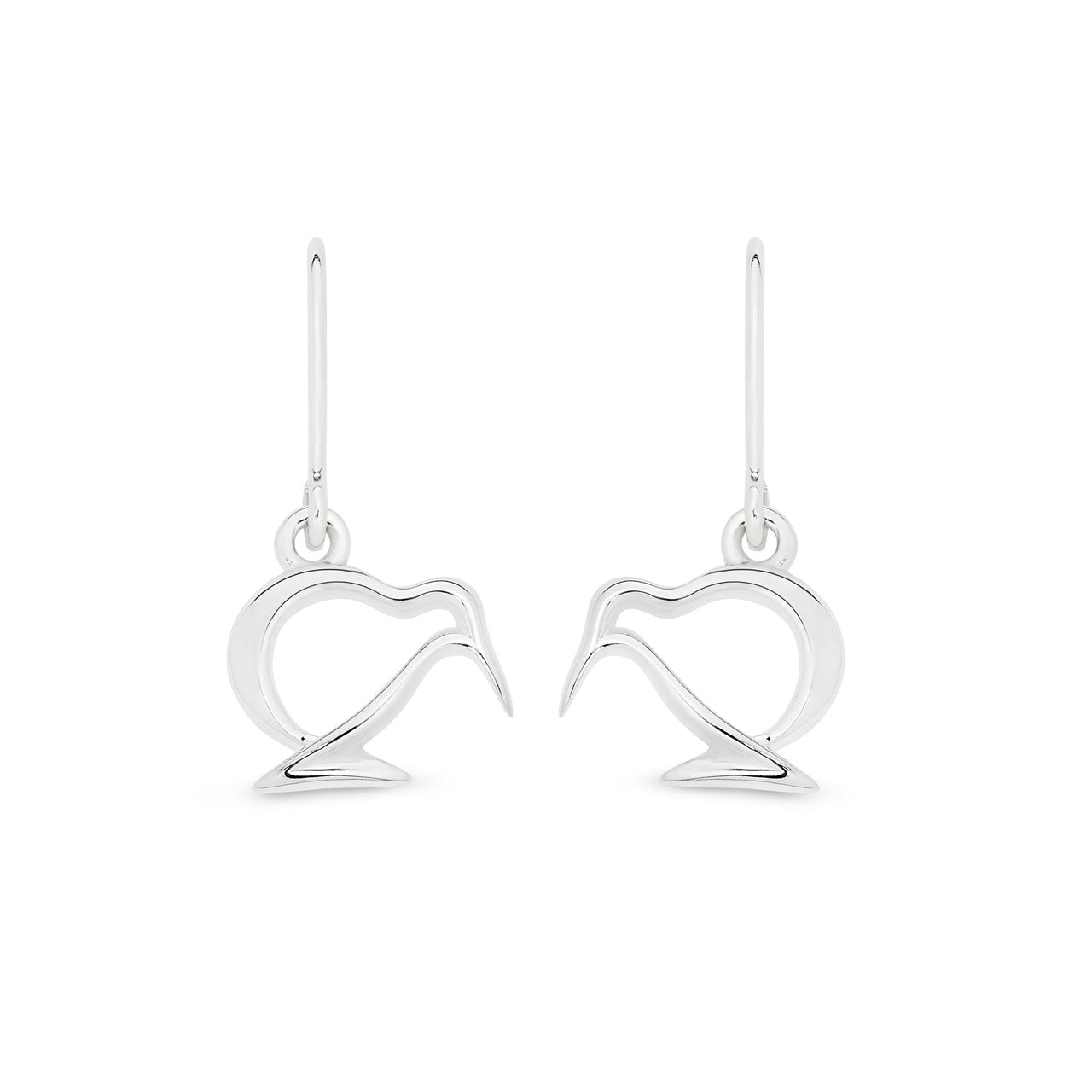 Sterling Silver Open Kiwi Drop Earrings