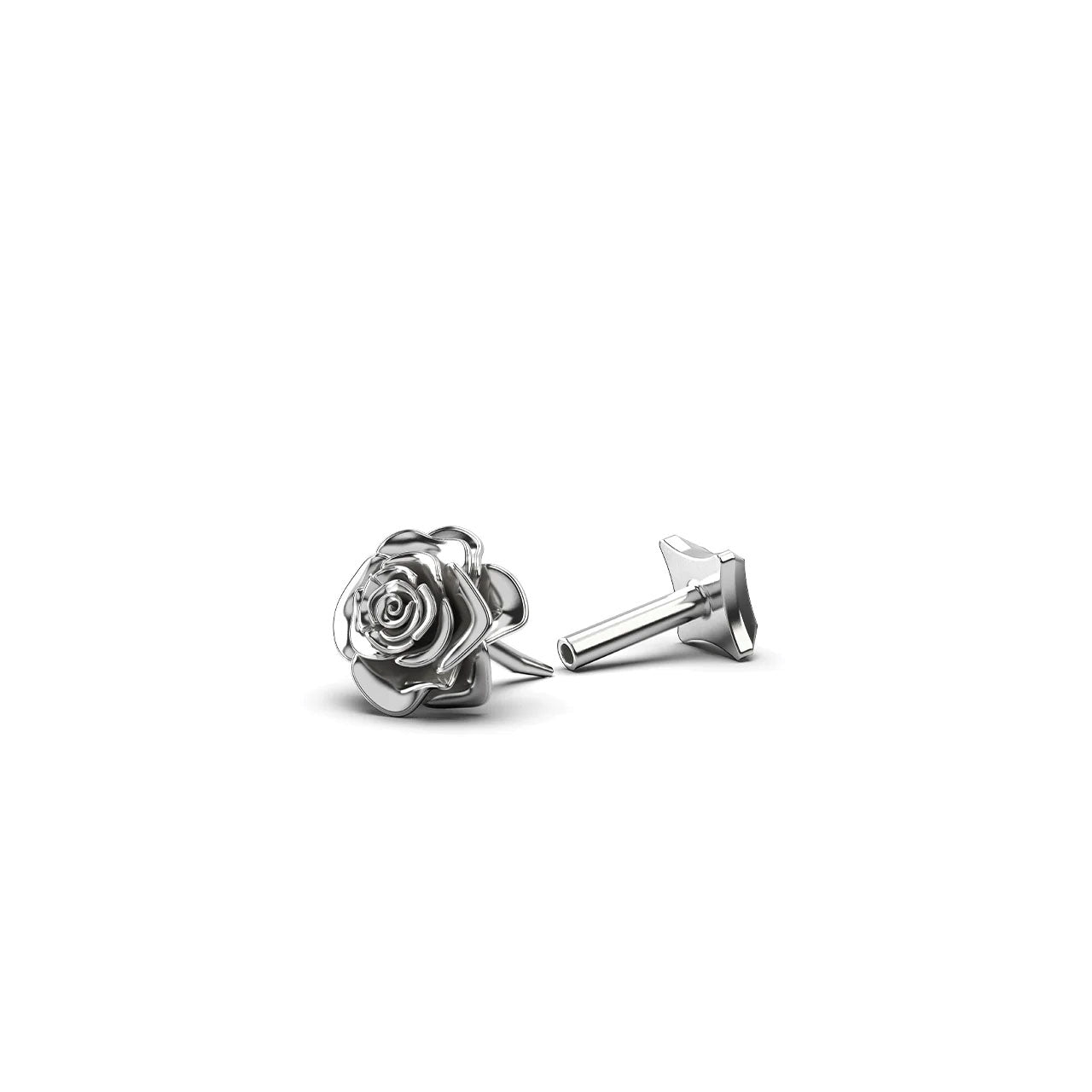 Rose Bud Flat Back Single Earring