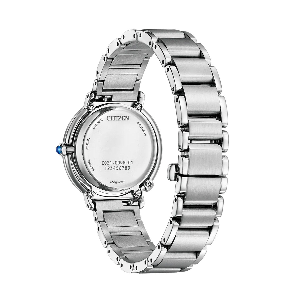 Citizen - Ladies Steel Eco-Drive Burgandy Watch - EM1090-78X
