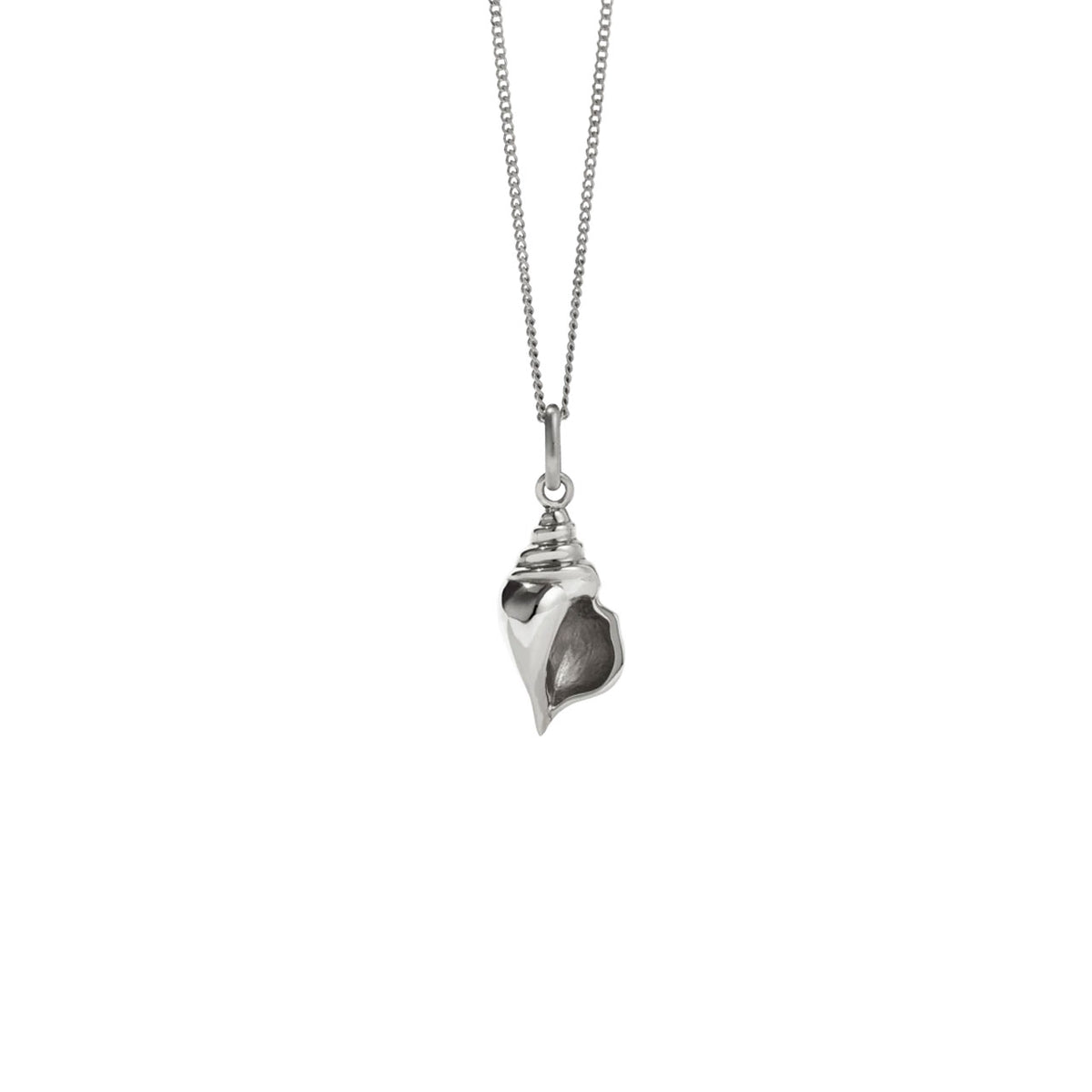 Sterling Silver Conch Charm 45cm Necklace