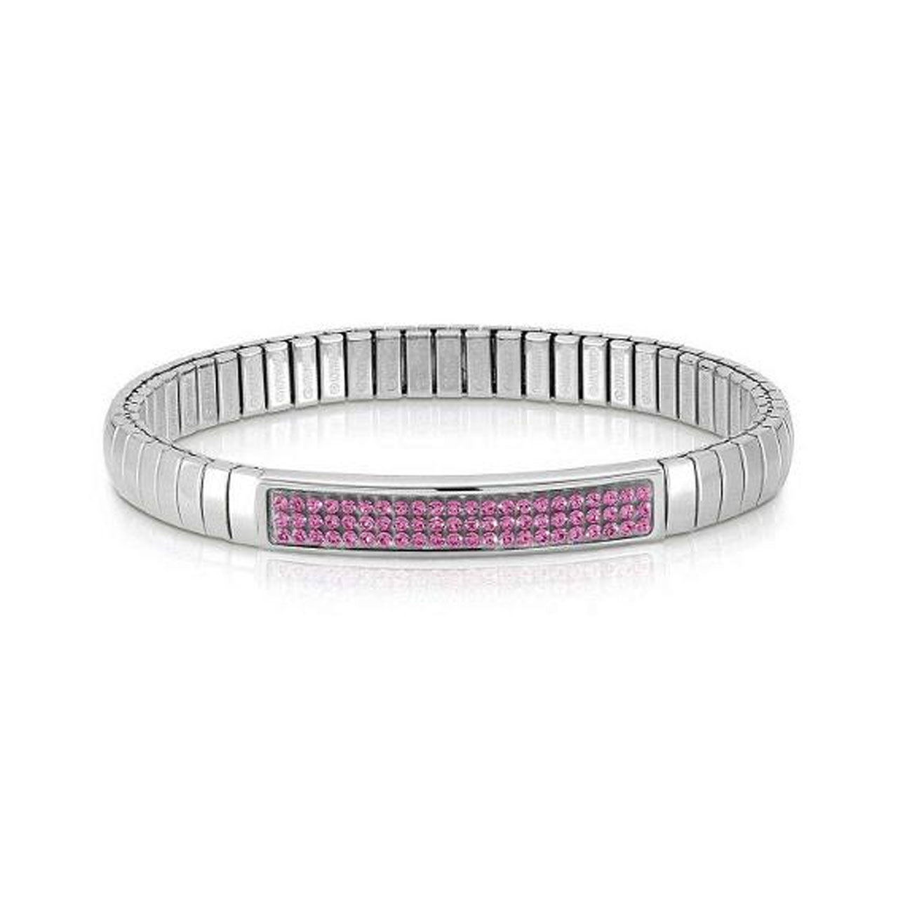 Extendable Glitter Bracelet 43210/030 with Pink Zircons