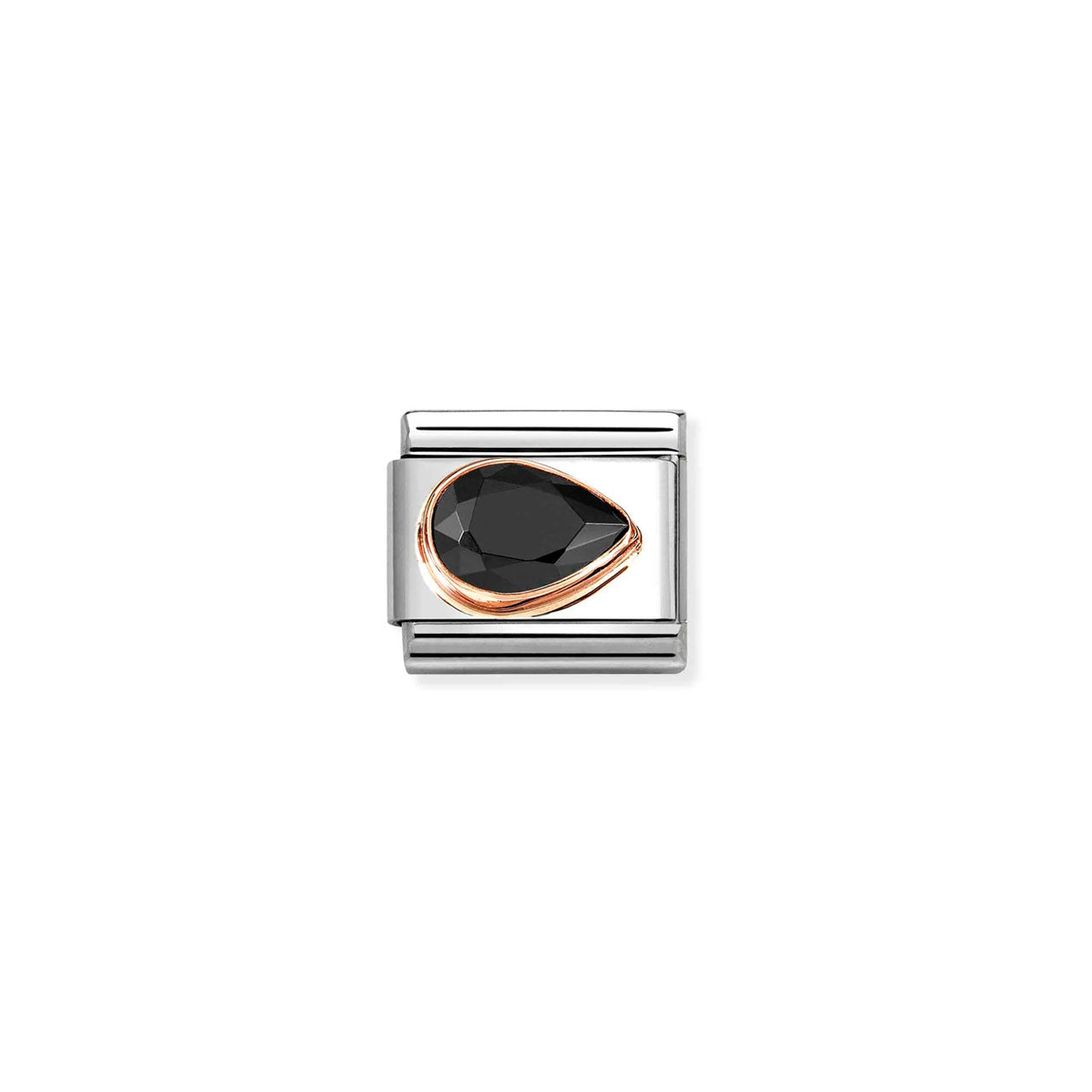 Composable Classic Link 430606/011 Tear Drop Right 9K Rose Gold & Black CZ