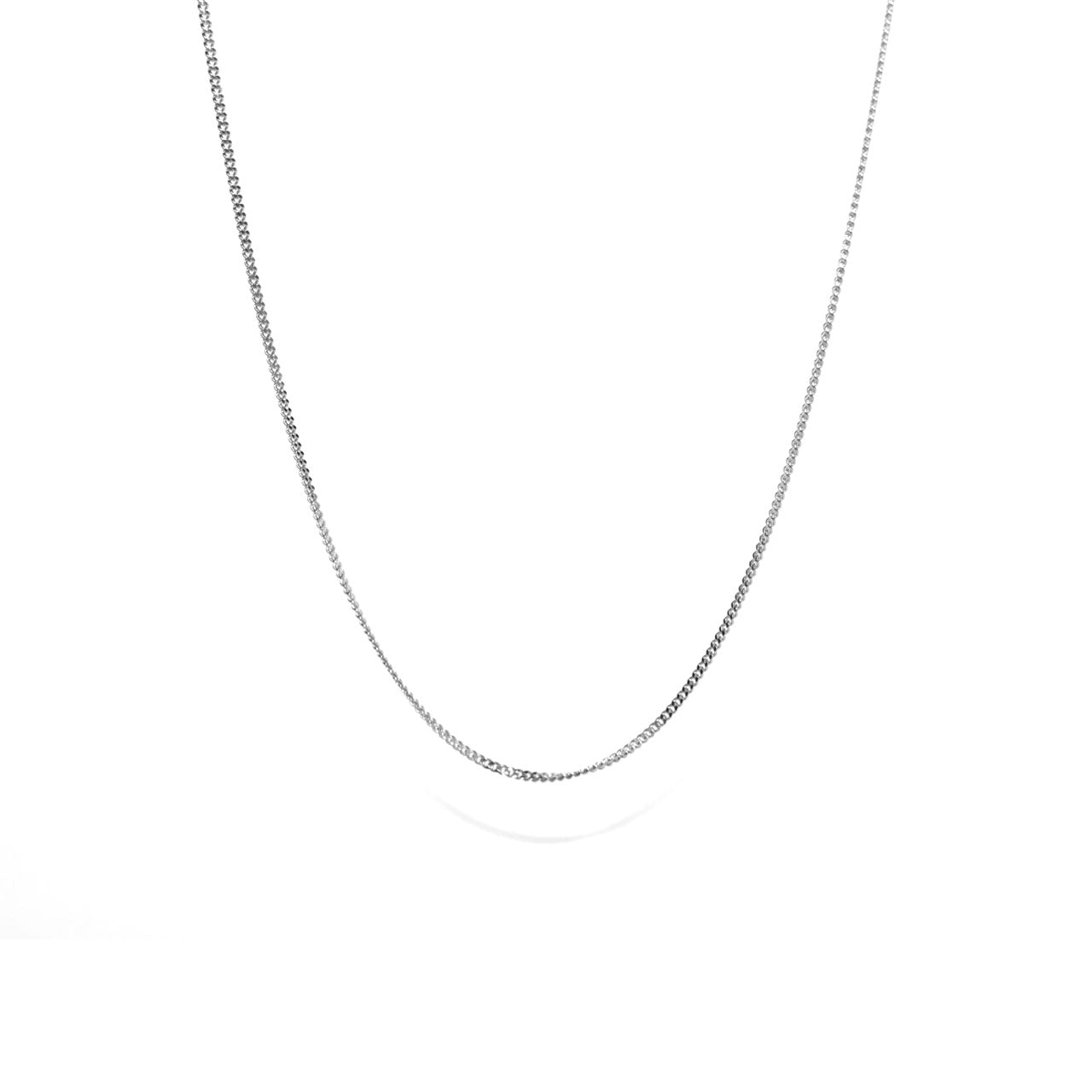 55cm 9k White Gold CD40 Diamond Cut Curb Chain