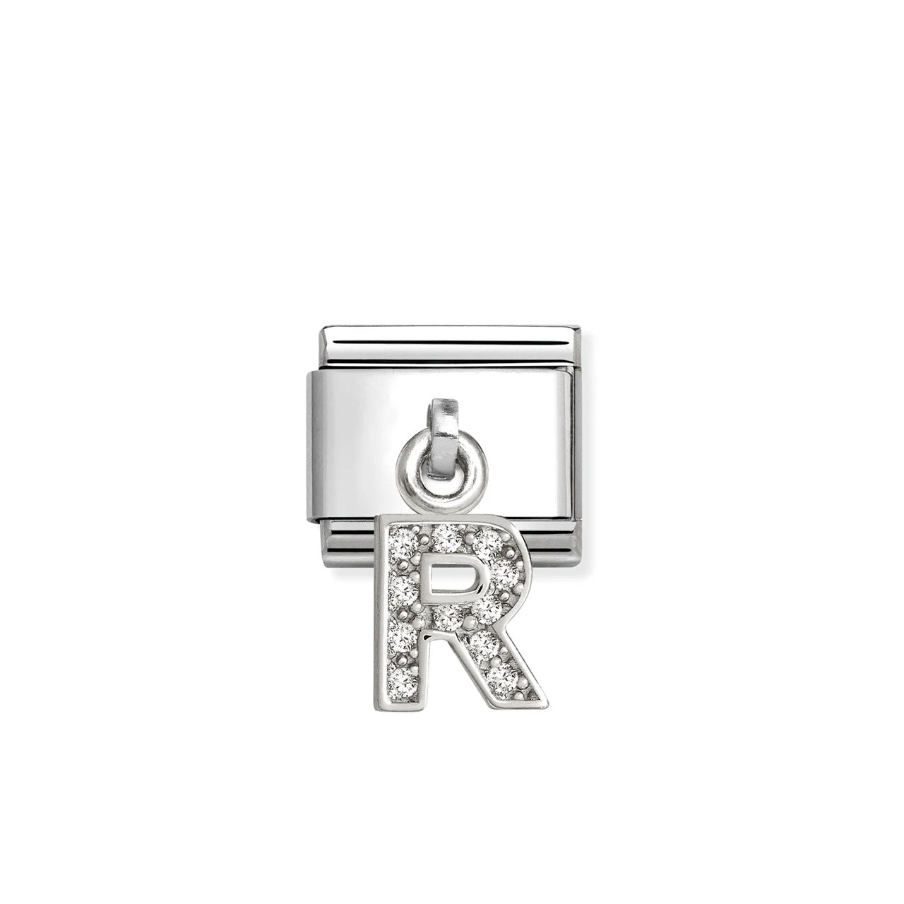 Composable Classic Link 331818/18 Letter R Charm In Silver And CZ