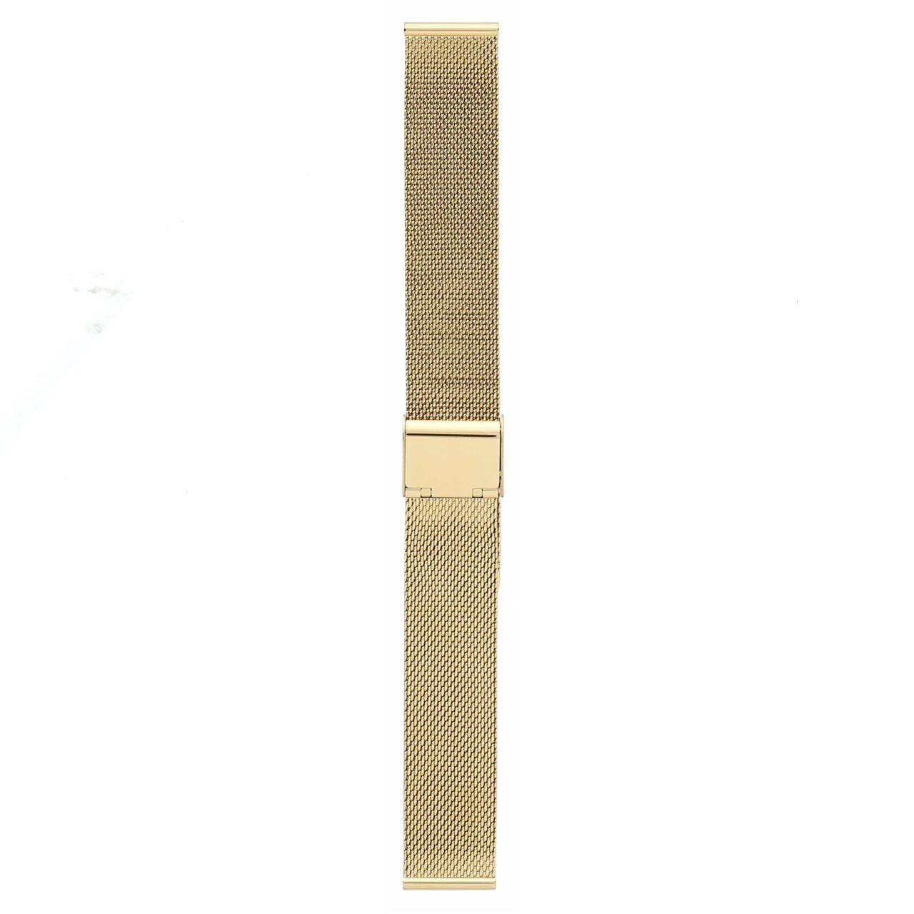 20mm Gold Plated Steel Straight Edge Mesh Watch Strap