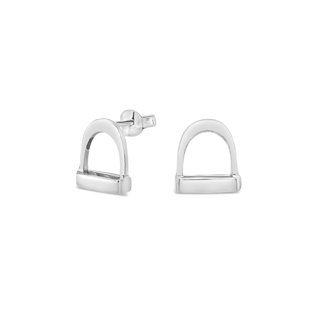 Sterling Silver Stirrup Stud Earrings