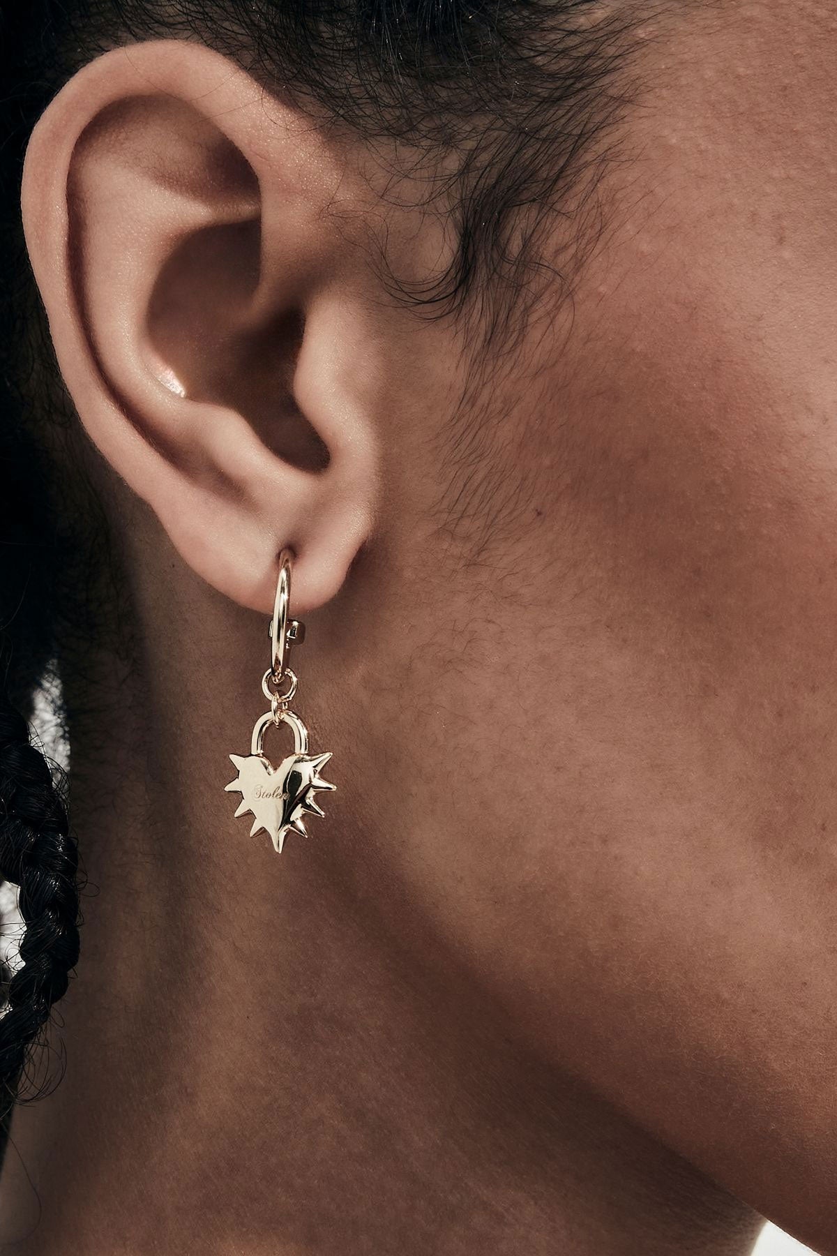 Love Locket Anchor Earrings - Gold Plated