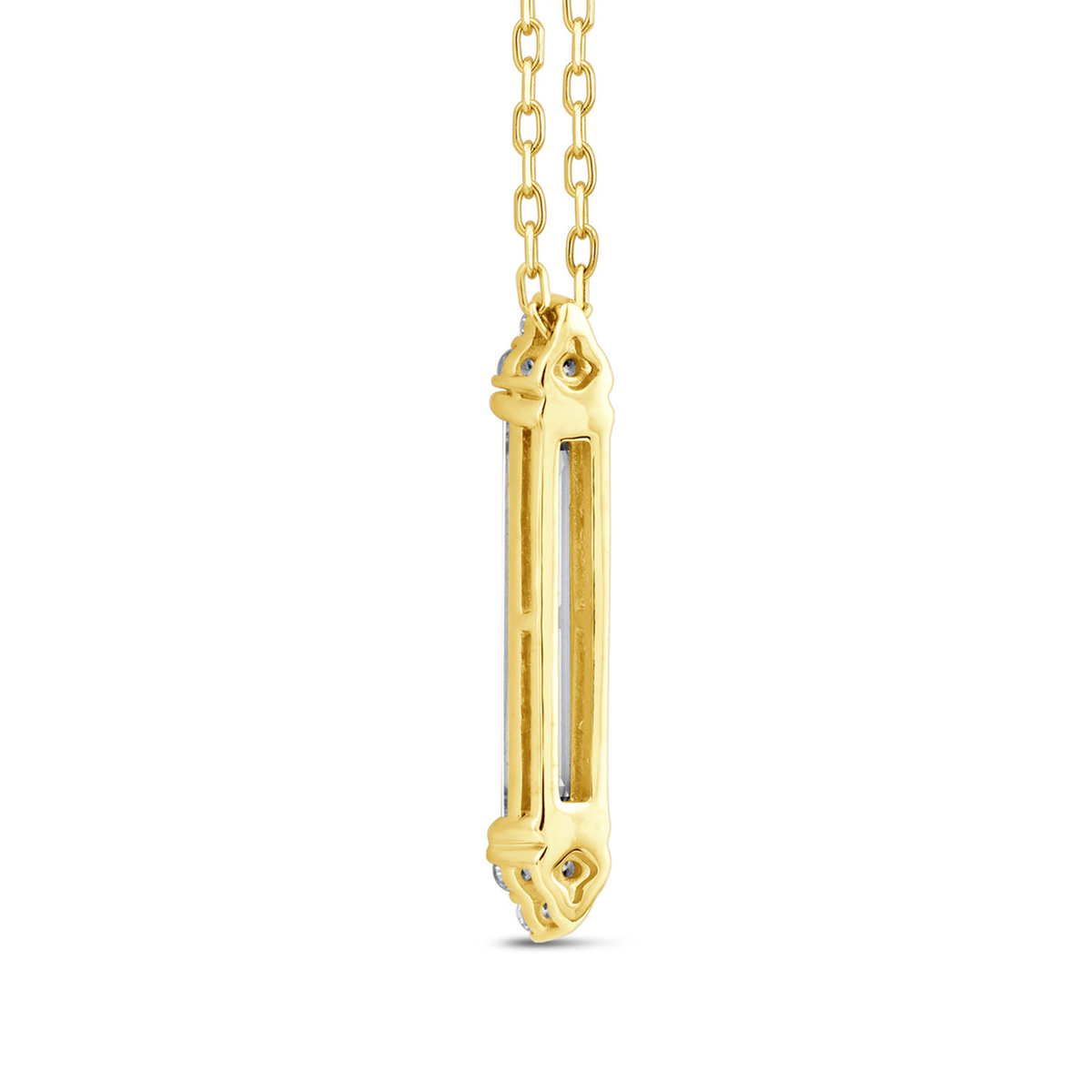 9k Yellow Gold 0.50ct Lab Grown Diamond Baguette Necklace