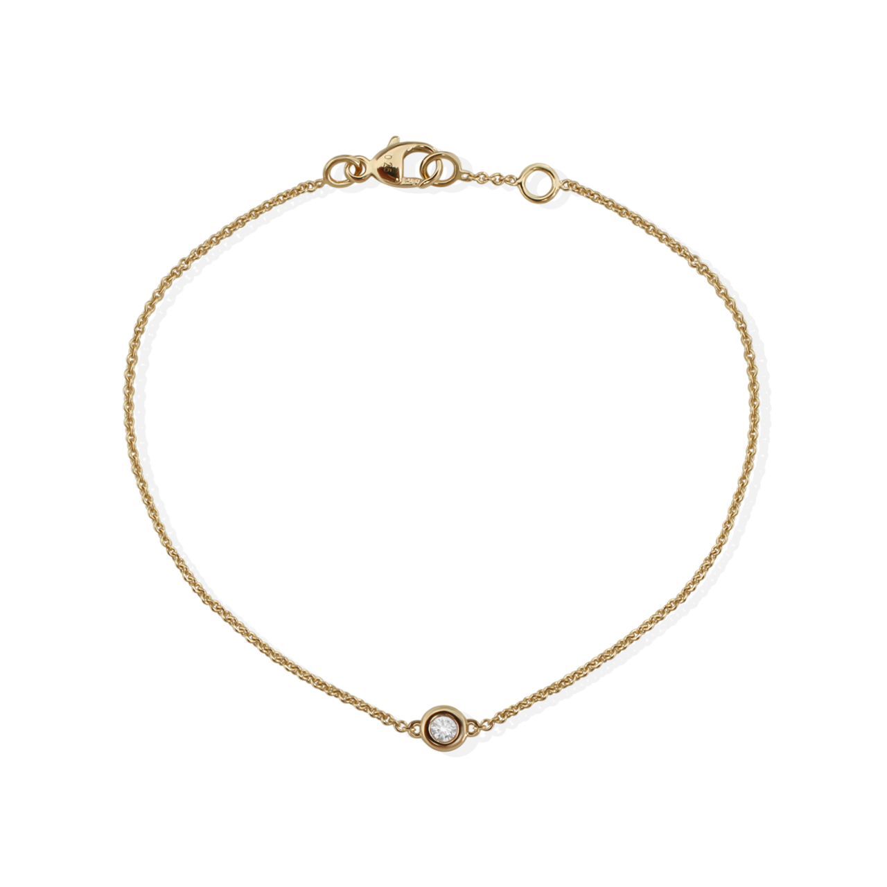 9k Yellow Gold Bezel Set Diamond Bracelet
