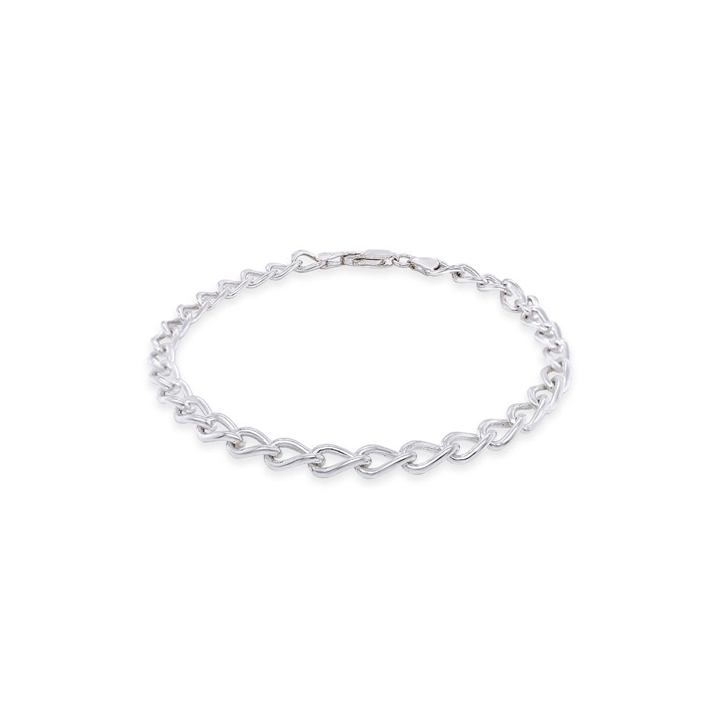 Sterling Silver Long Curb Bracelet