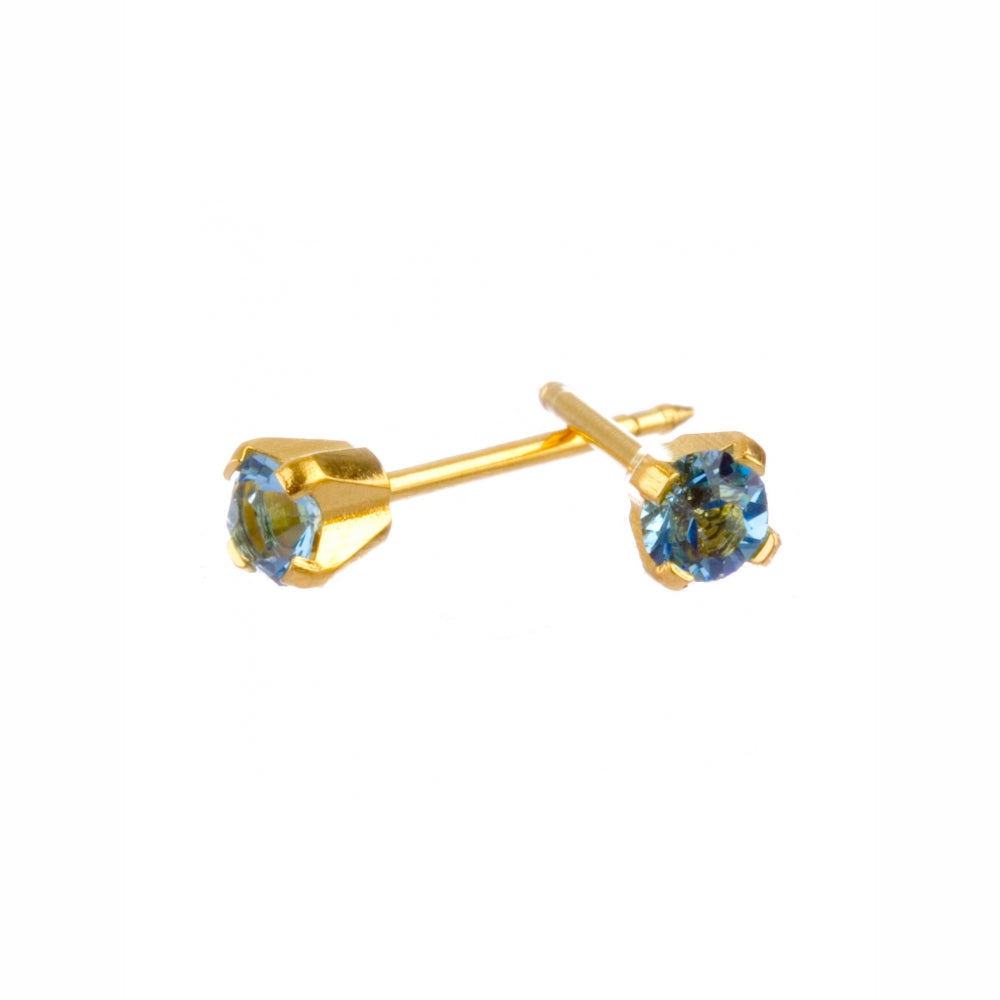 Surgical Stainless Steel Gold Plated March 3mm Claw Studs