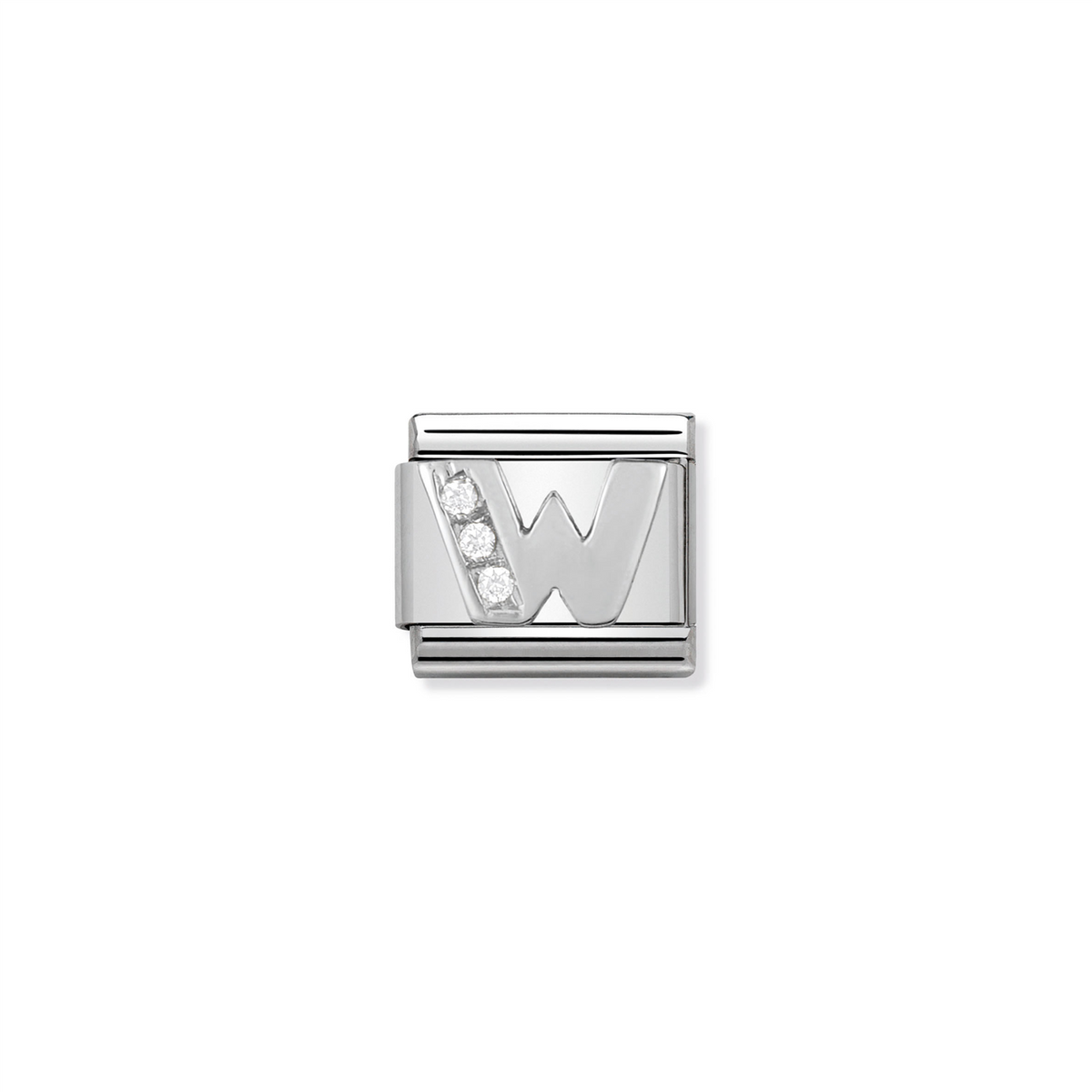 Composable Classic Link 330301/23 Letter W in Silver & Stones