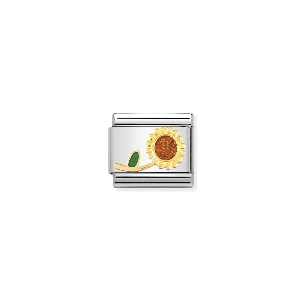 Composable Classic Link 030214/26 Sunflower with Stem in 18k Gold & Enamel