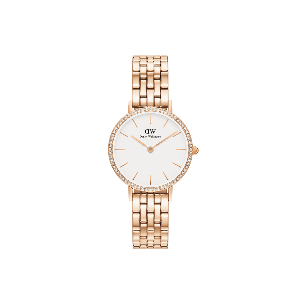 Petite Lumine Bezel 5-Link Melrose - Rose Gold Watch