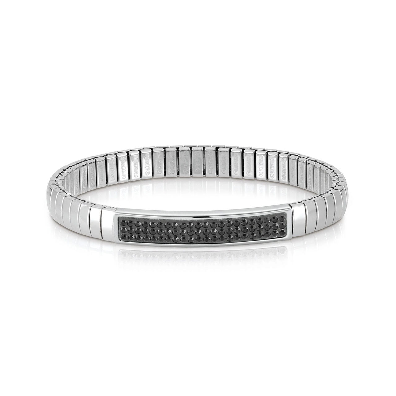 Extendable Glitter Bracelet 043210/011 with Black Zircons