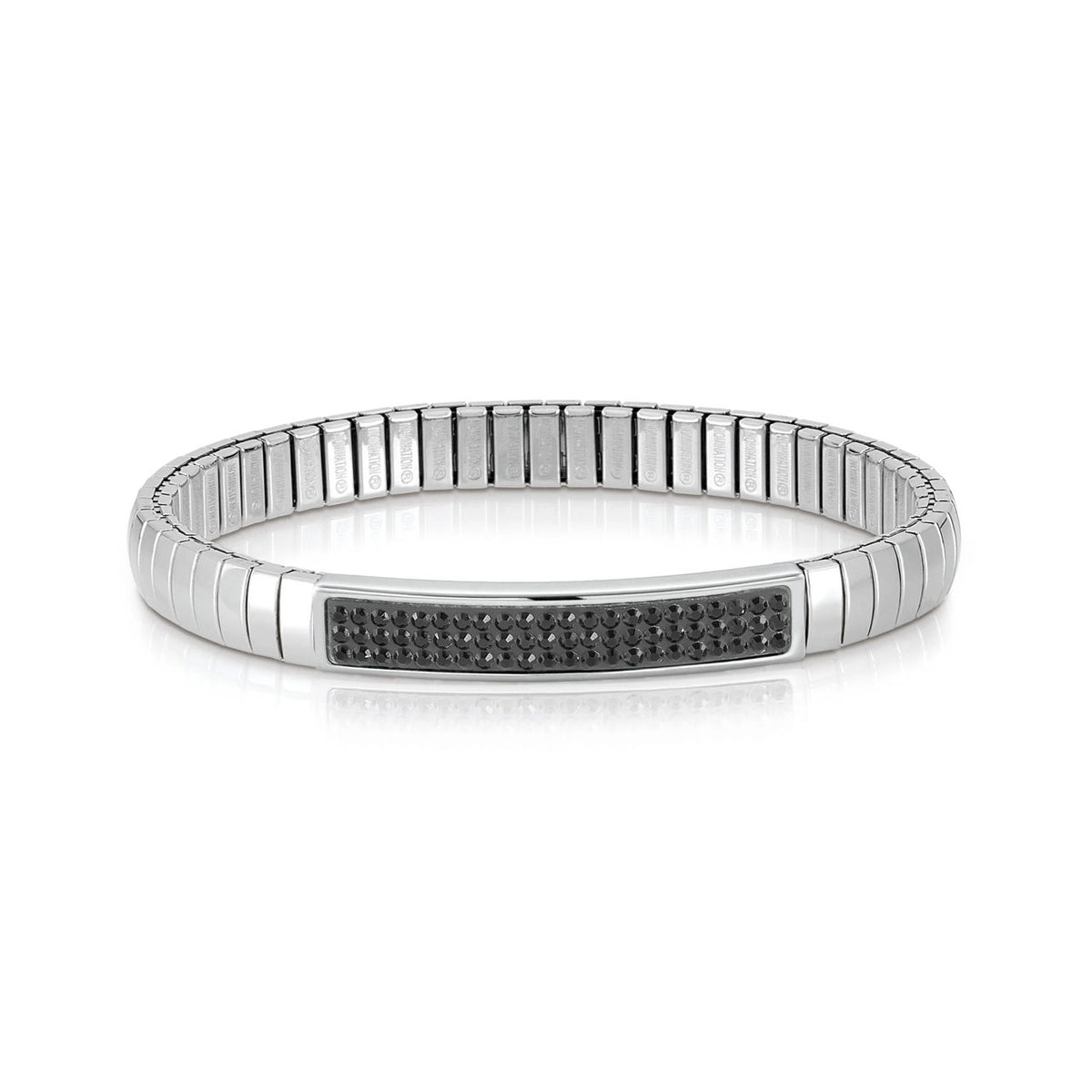 Extendable Glitter Bracelet 043210/011 with Black Zircons