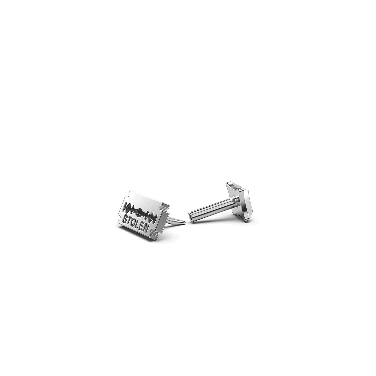 Stolen Razor Flat Back Single Earring