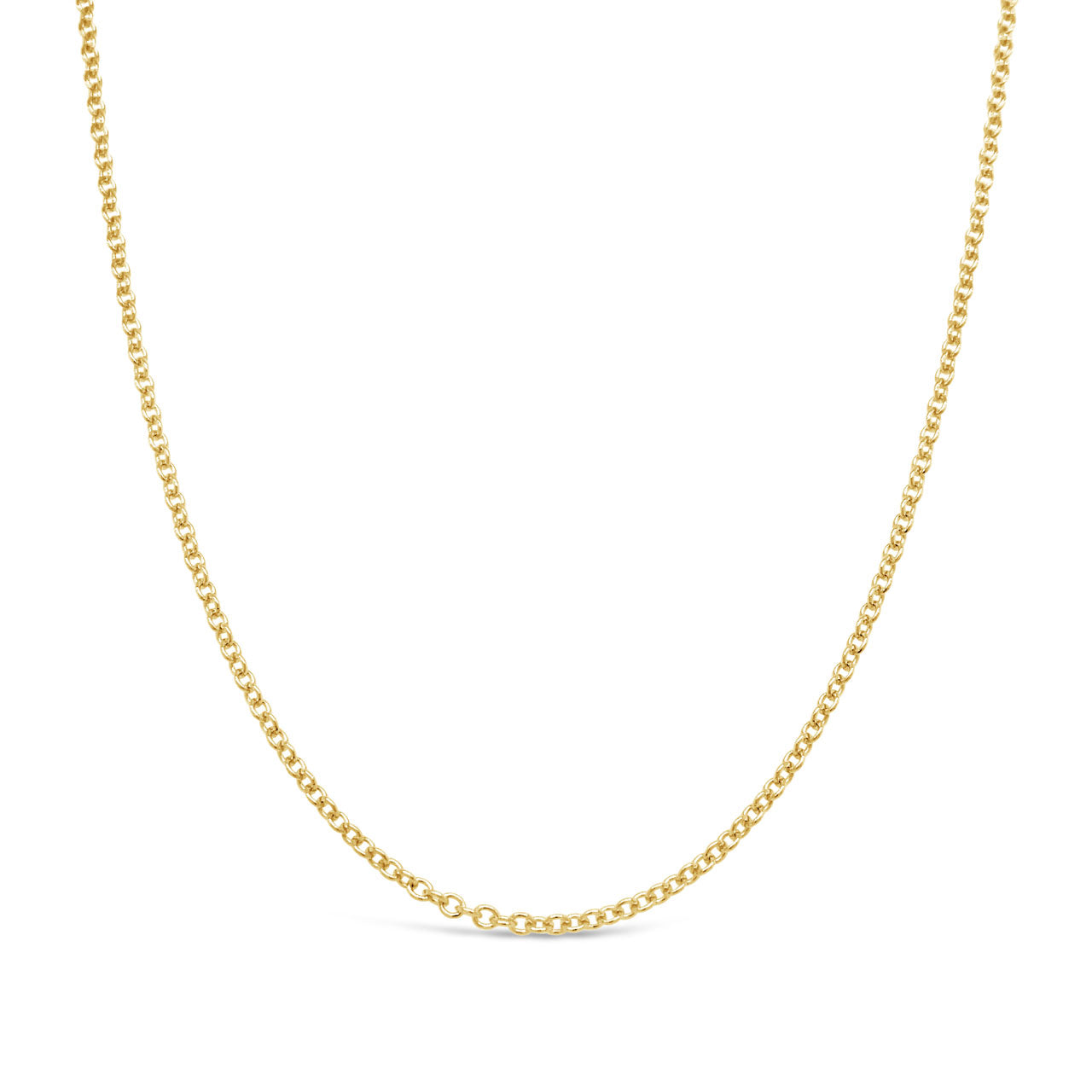 45cm 9k Yellow Gold RCA40 Plain Cable Chain
