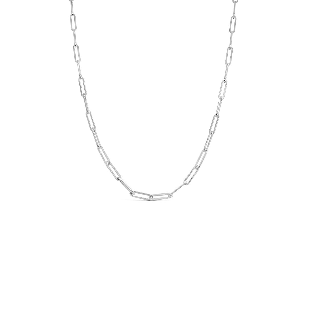 40cm Sterling Silver V736 Small Paperclip Chain
