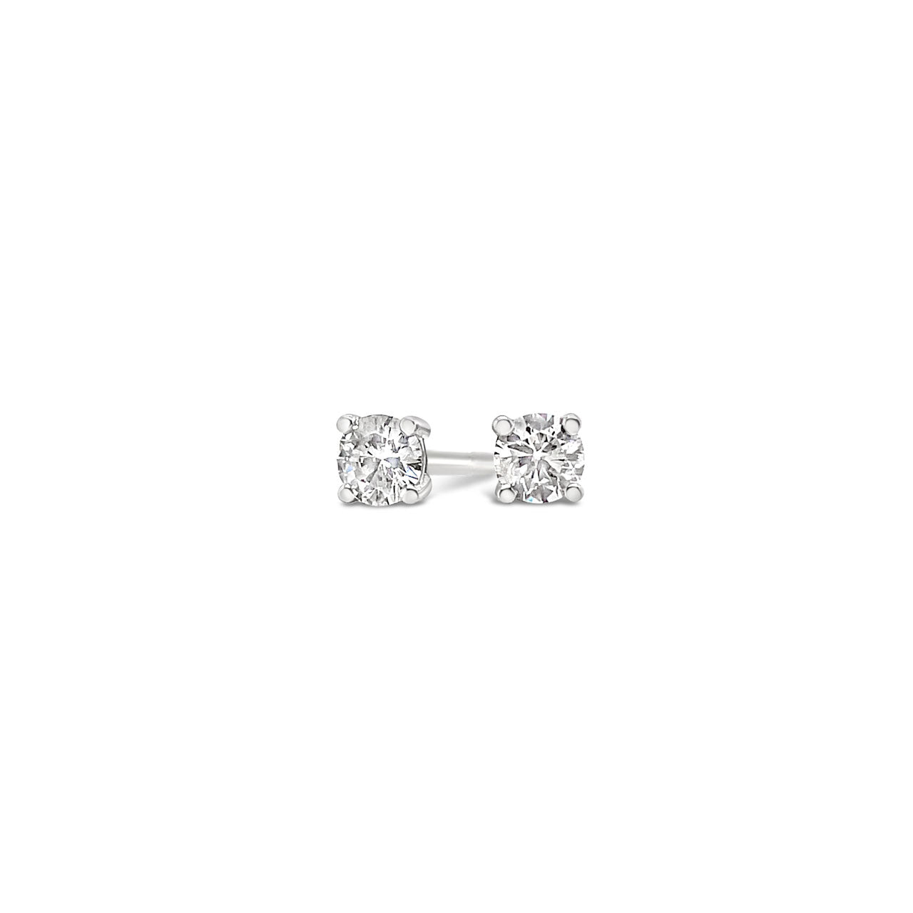 9k White Gold 0.10ct Diamond Stud Earrings