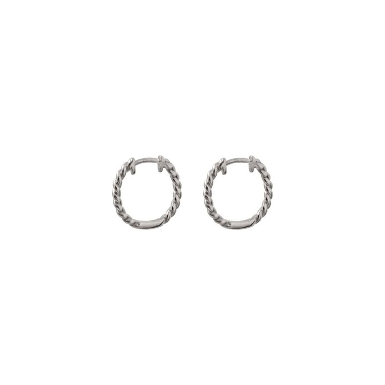 Sterling Silver Twisted Huggie Earrings