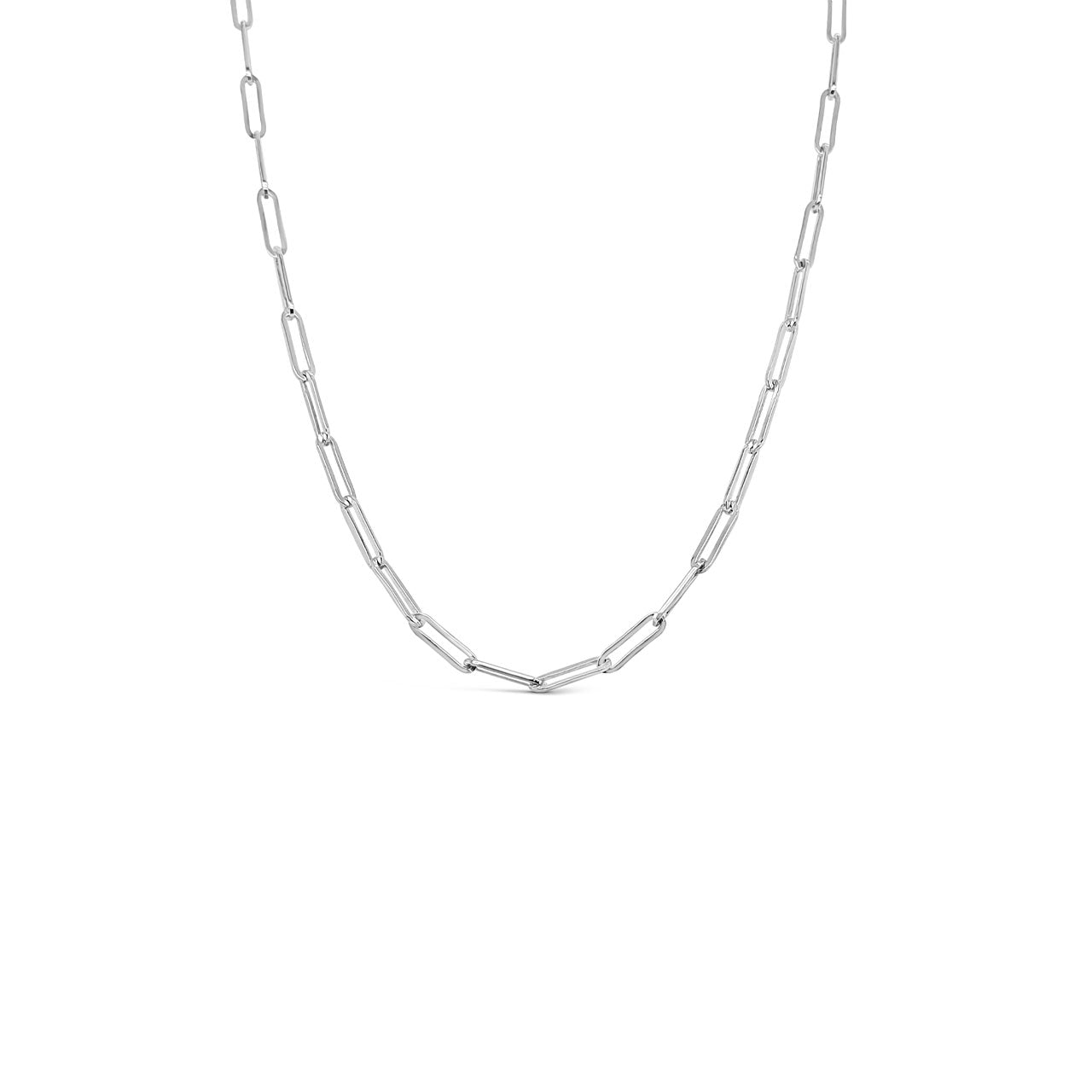 45cm Sterling Silver V736 Small Paperclip Chain