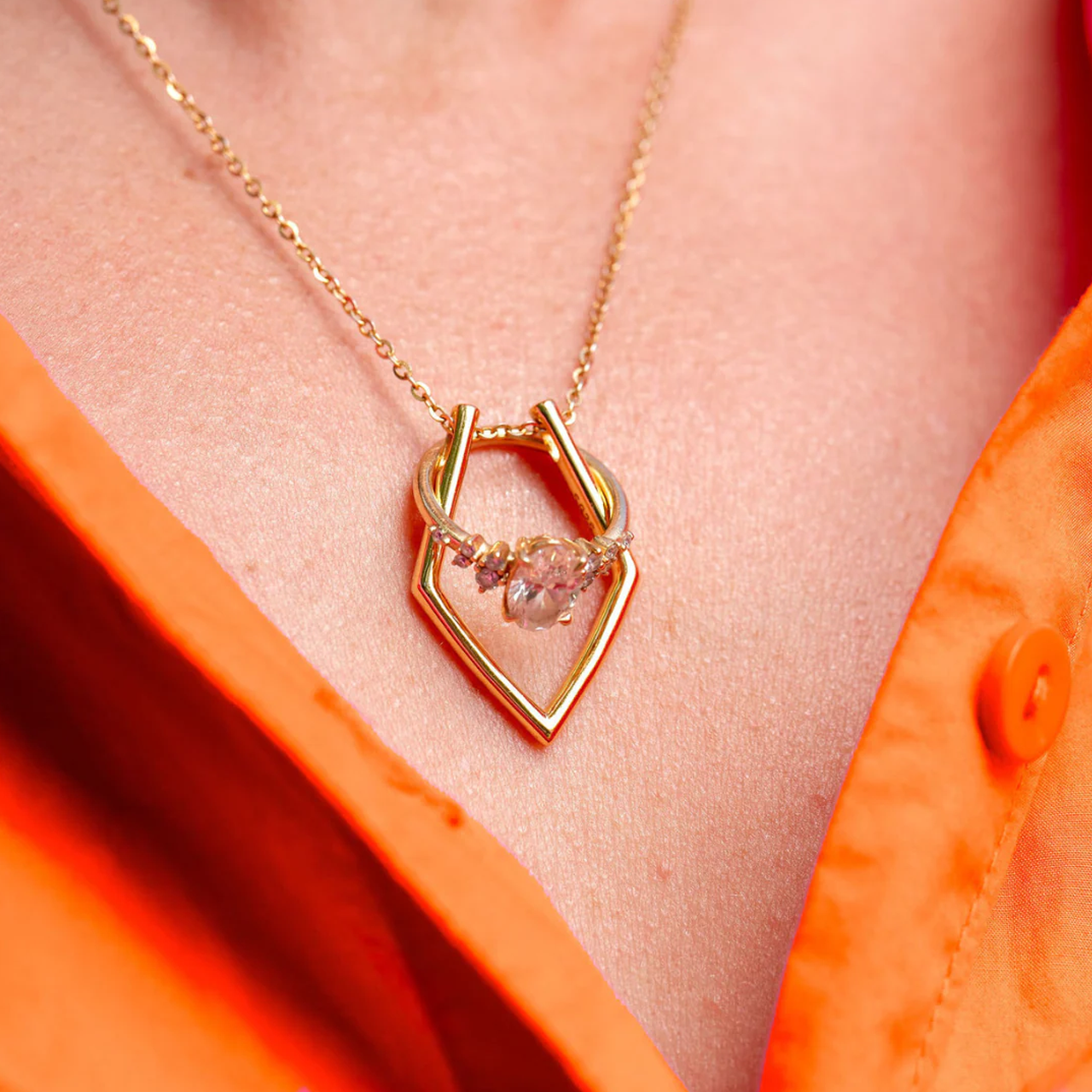 18k Gold Plated Sterling Silver RingSafe Necklace