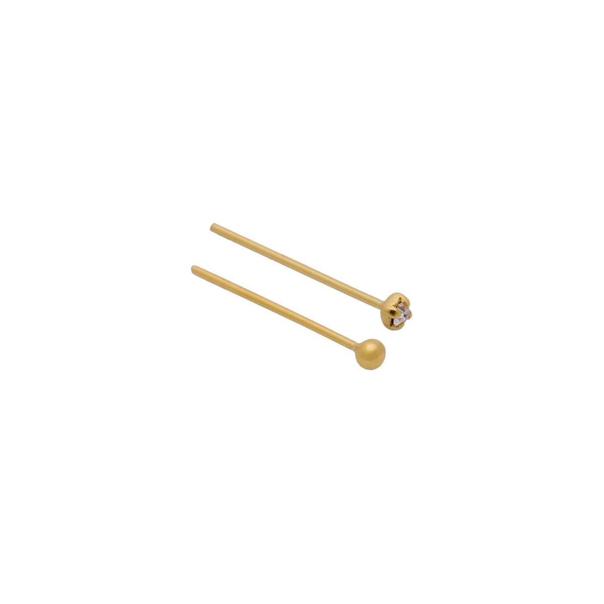 Sterling Silver Gold Plated Nose Studs Twin Pack