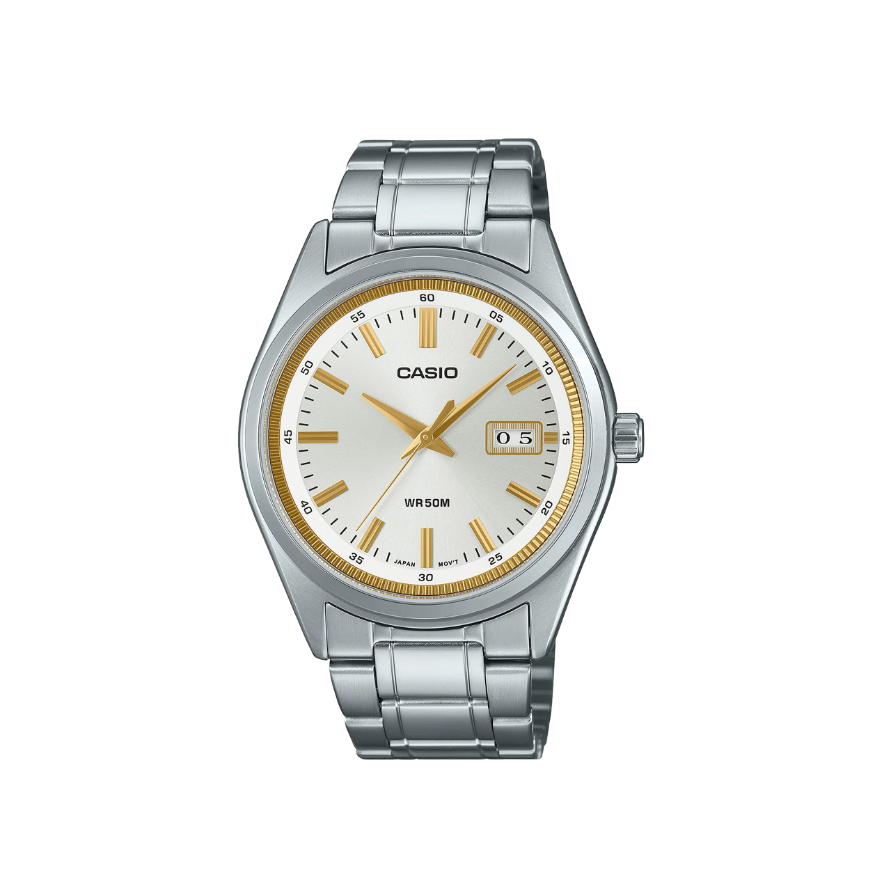 Casio Vintage Silver & Gold Retro Classic Watch - MTPB180D-7A
