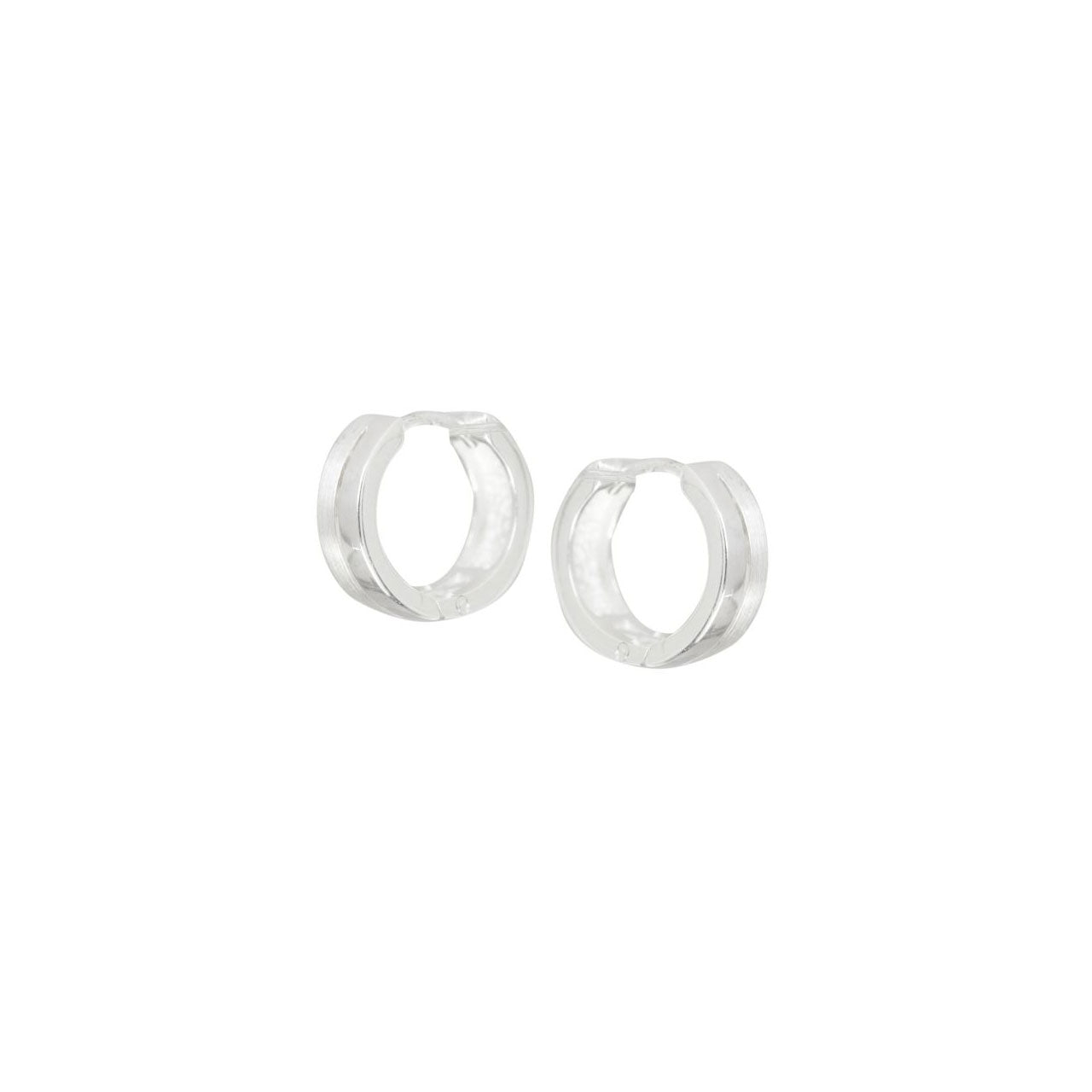 Sterling Silver Matt & Shine Huggie Earrings