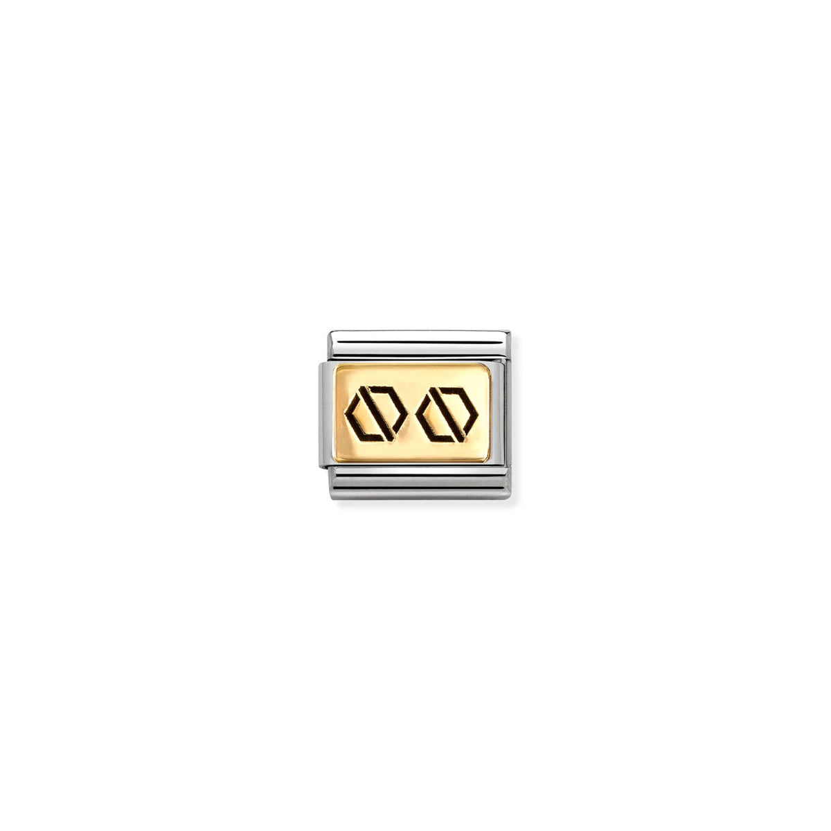 Composable Classic Link 030166/59 Two Screws In 18K Gold With Black Enamel