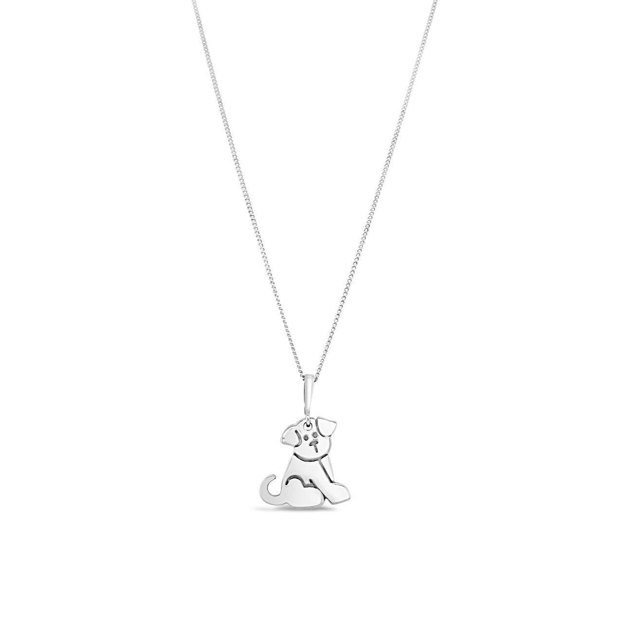 Sterling Silver Sitting Dog Necklace