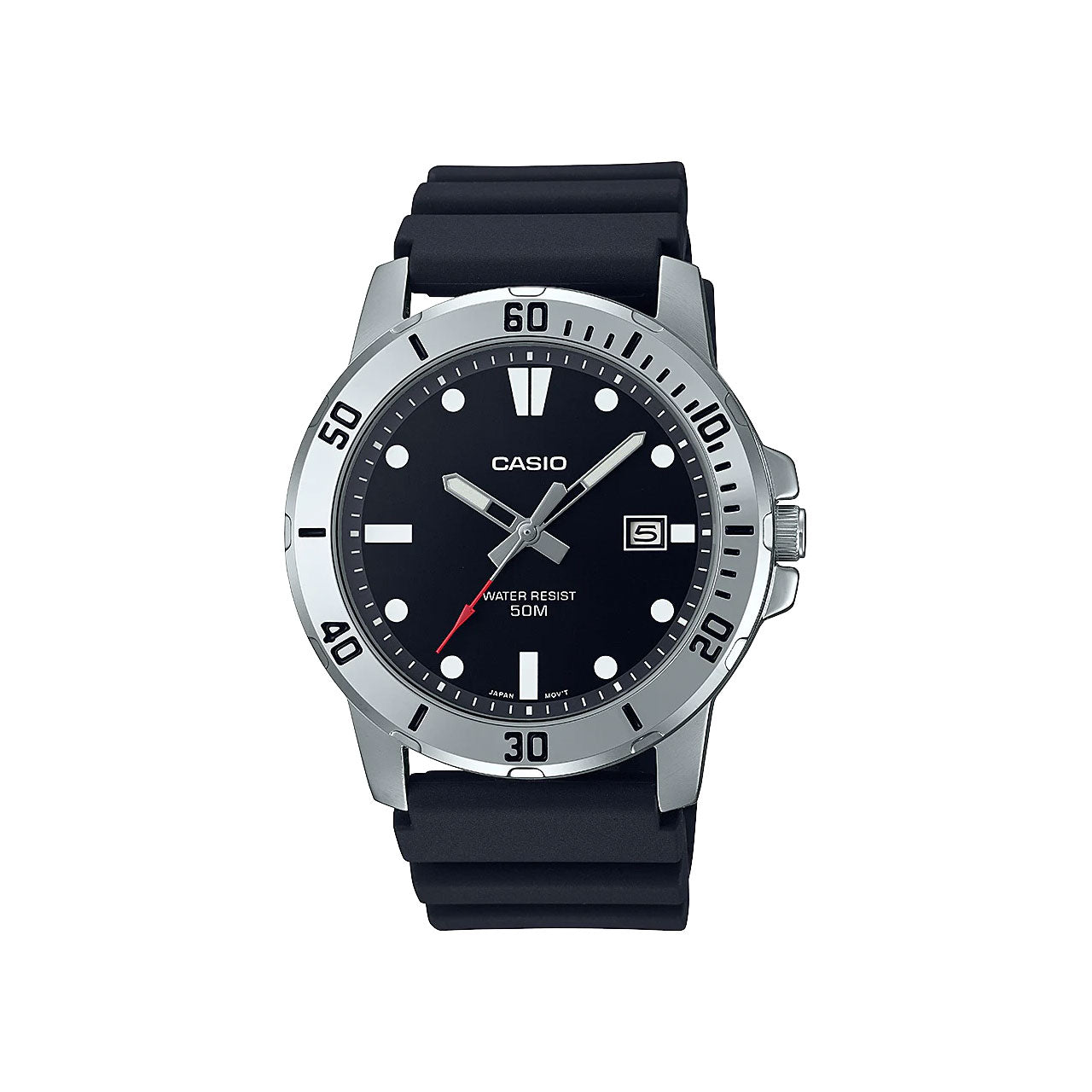 Mens Stainless Steel & Resin Strap Watch - MTPVD01-1E