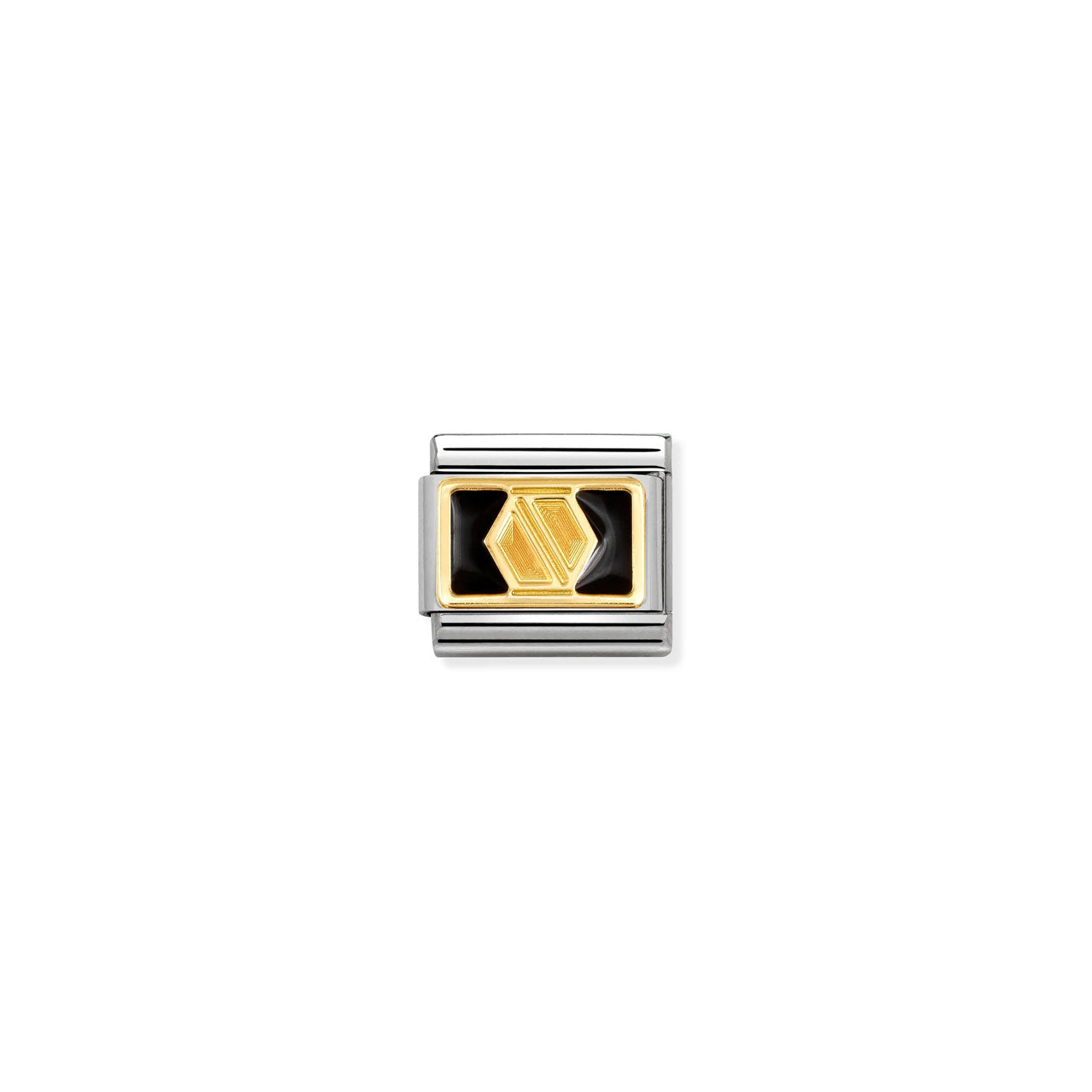 Composable Classic Link 030284/66 Screw In 18K Gold On Black Enamel