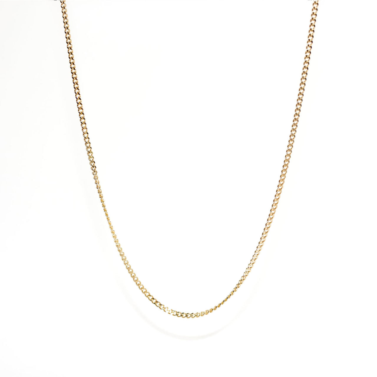 55cm Gold Plated V303 Diamond Cut Curb Chain