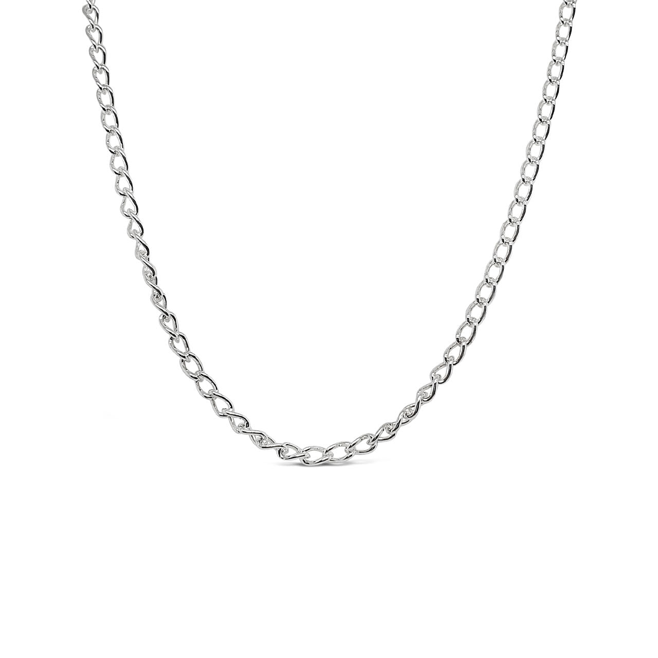 45cm Sterling Silver LC80 Long Curb Chain