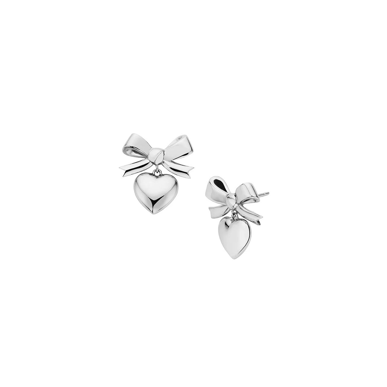 Sterling Silver Superlove Bow Stud Earrings