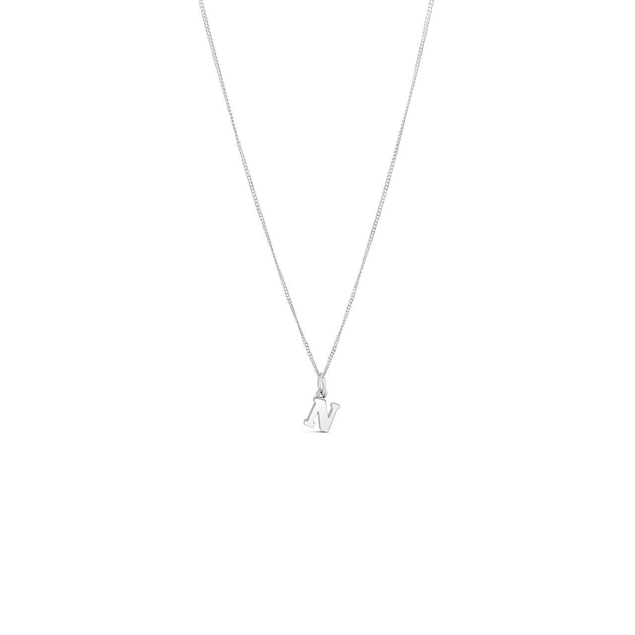 Sterling Silver Letter N Pendant