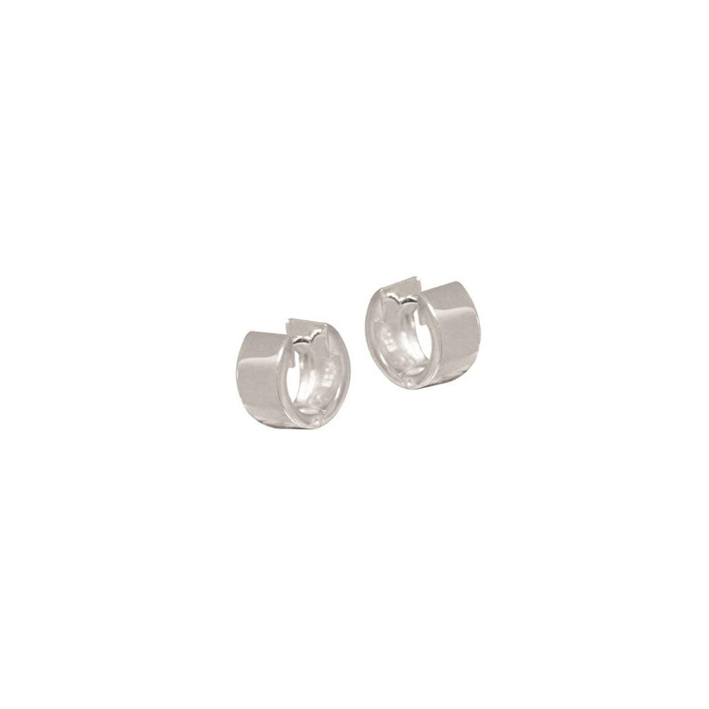 Sterling Silver 12mm Round Plain Huggies