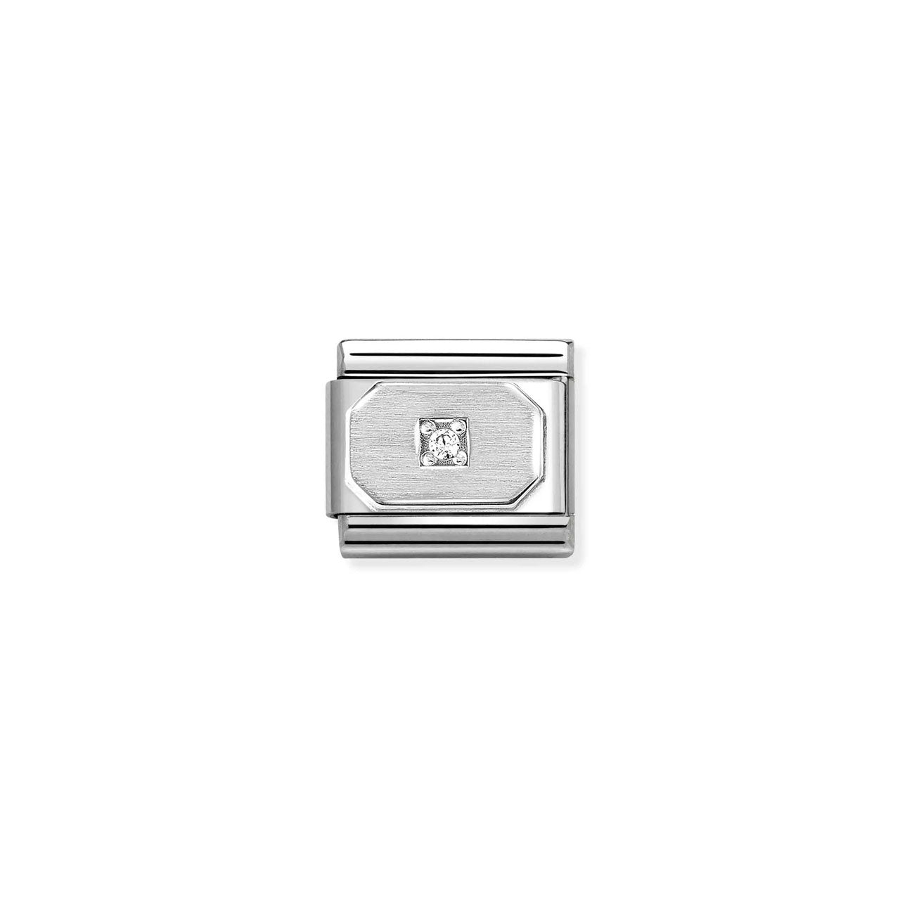 Composable Classic Link 330311/17 Rectangle With White CZ In 925 Silver