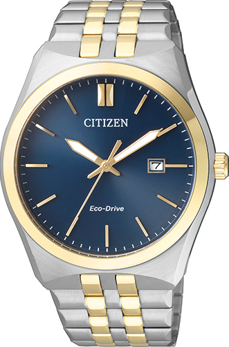 BM7330-67L - Mens 2 Tone Stainless Steel Eco-Drive Dress Watch