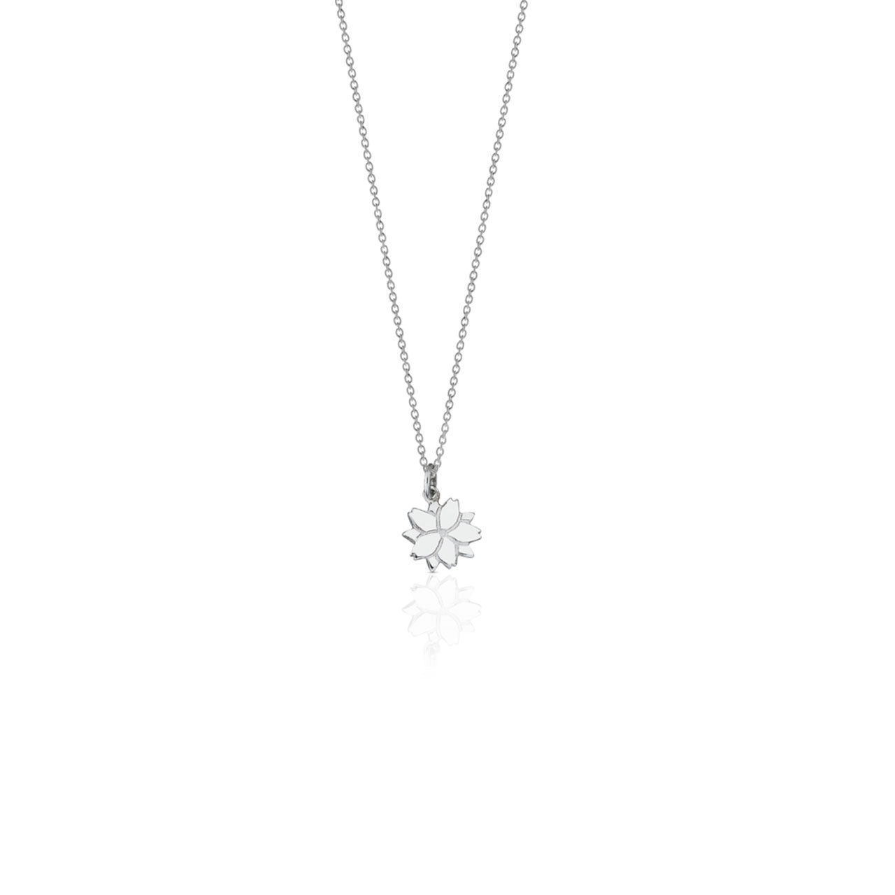 Sterling Silver Cherry Blossom Charm Necklace