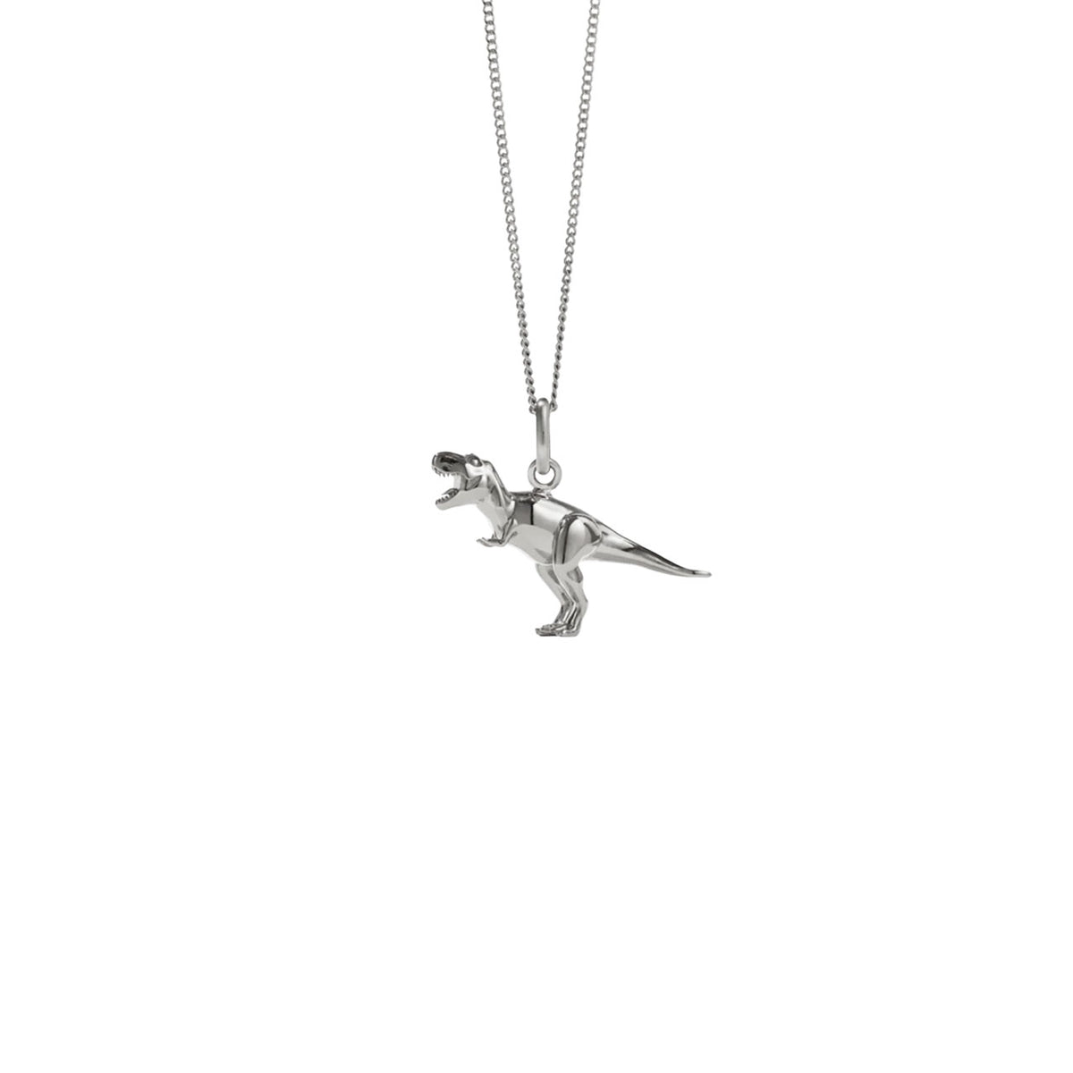 Sterling Silver Dinosaur Charm 45cm Necklace