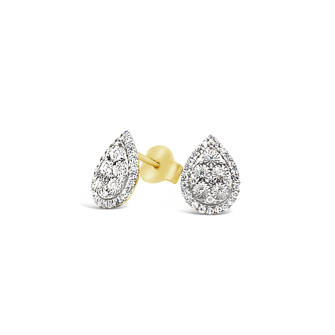 9k Yellow & White Gold Pear Shaped 0.20ct Diamond Stud Earrings