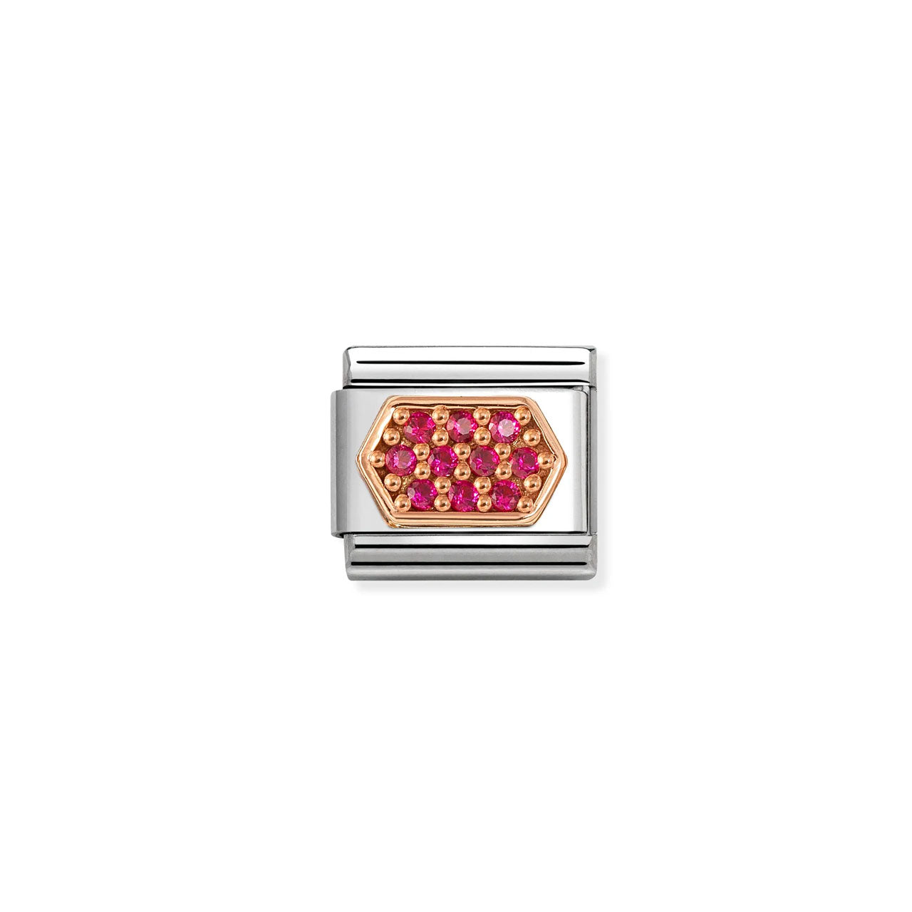 Composable Classic Link 430319/06 Red CZ Hexagon In 9K Rose Gold