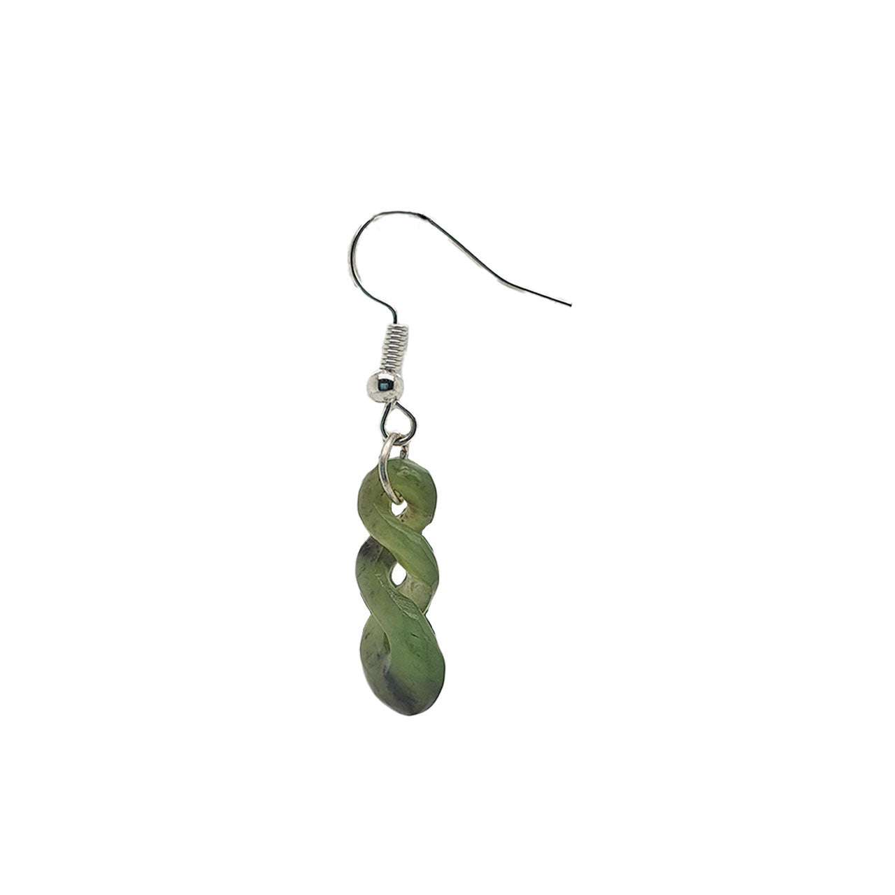 Pounamu Double Twist Hook Earrings