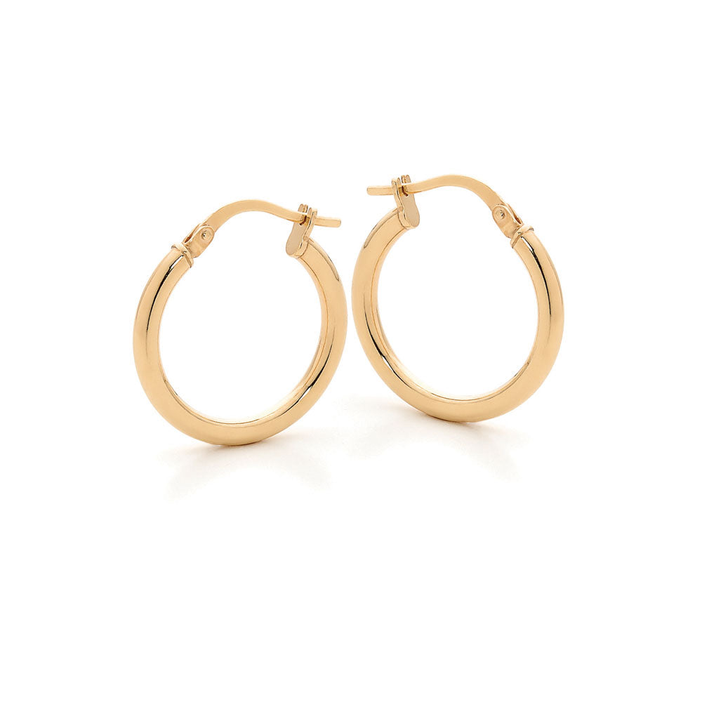 Small Hoop Earrings - 9k Yellow Gold Silver Filled